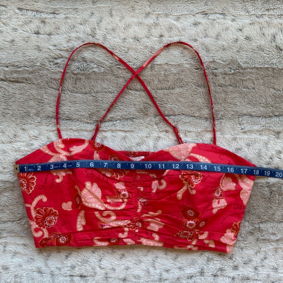 A.L.C. Arit Floral Sweetheart Crop Top in Calla Size 12 - Picture 12 of 16